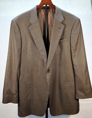 VTG Armani Collezioni Blazer Mens 36L 46L Silk Wool Houndstooth Sport Coat Italy